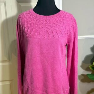 Talbots Vibrant Pink Cable Knit Sweater